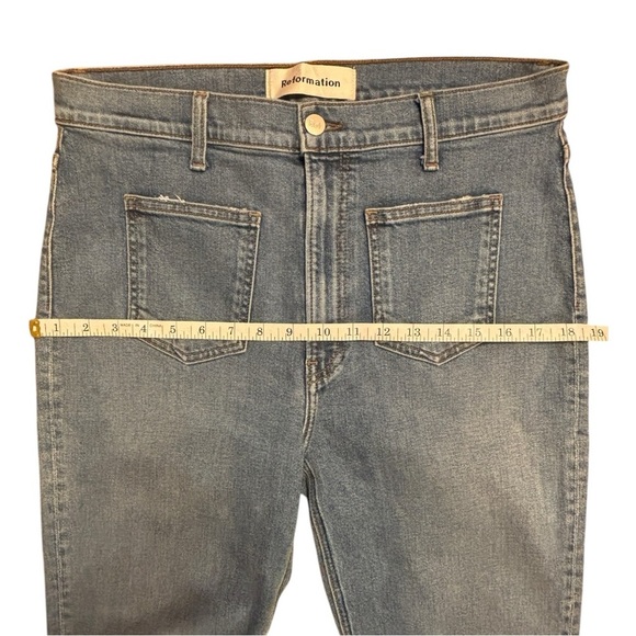 Reformation Jeans High And Skinny Crop Medium Wash Woman’s Sz 31 - Picture 9 of 14
